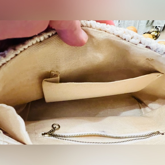 Vintage 50s Beaded Handbag brass Bamboo Handle Wicked Weave Made in Japan - Picture 11 of 12